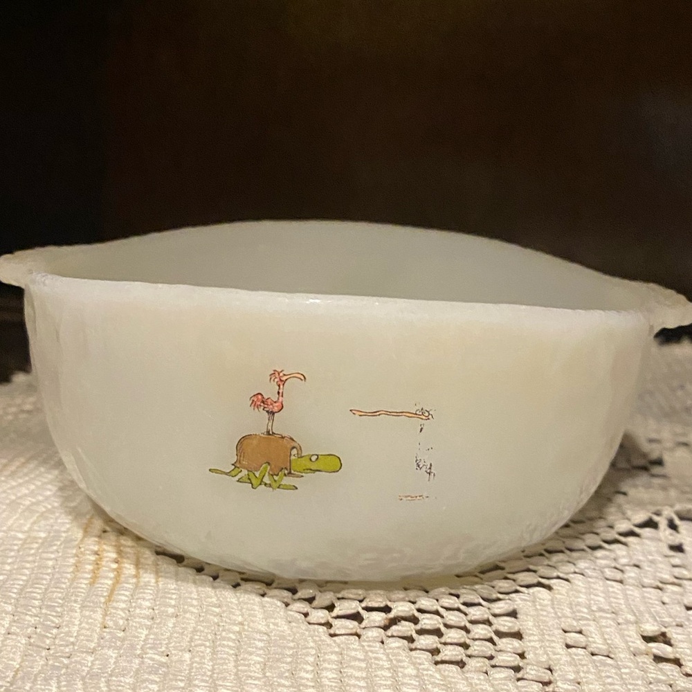 Vintage White B.C. Comic bowl